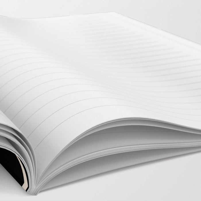 Peripatesis Modern Minimalist Abstract Line Art in Black and Almond Cream Notebook Gallery Image 2