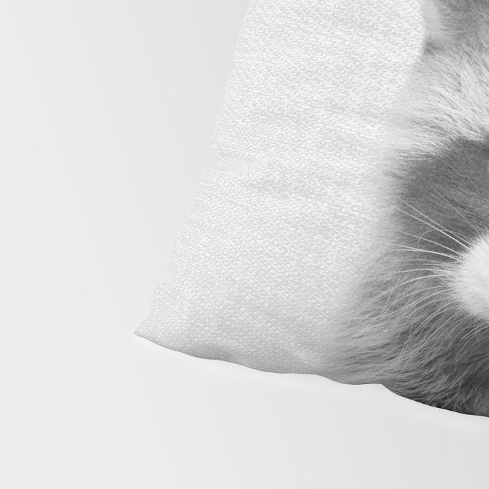 Raccoon - Black & White Pillow Sham Gallery Image 4