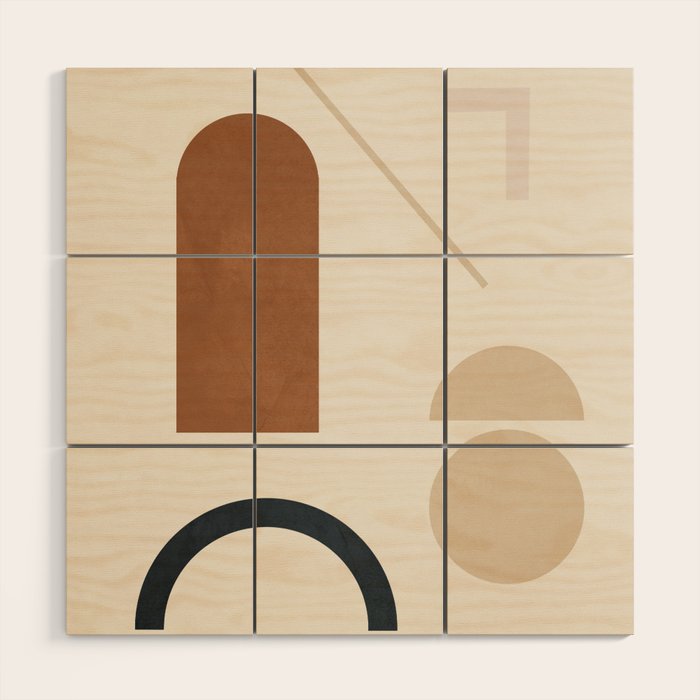 Geometric Modern Art 32 Wood Wall Art Gallery Image 1