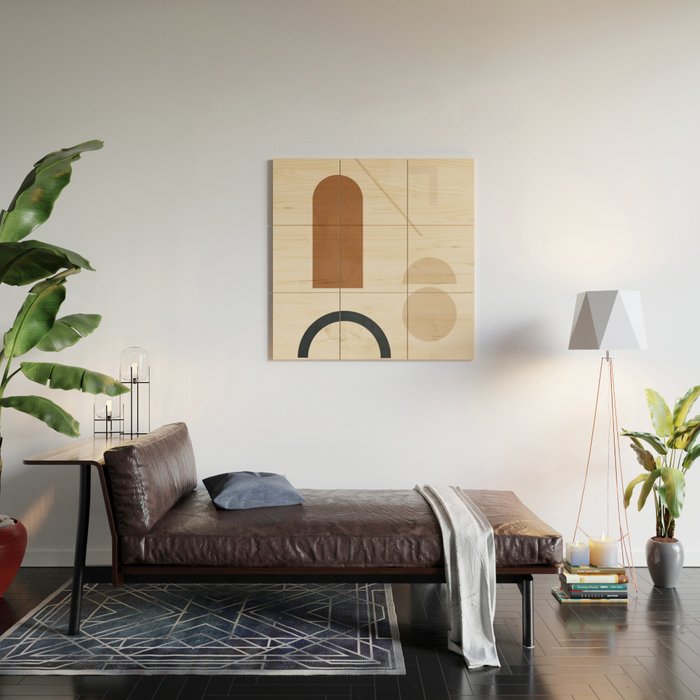 Geometric Modern Art 32 Wood Wall Art Gallery Image 2