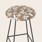 Quirky Florals in Mocha, Black and White Stool Gallery Image 2