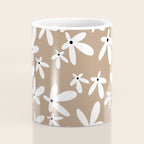 Quirky Florals in Mocha, Black and White Coffee Mug Gallery Image 4