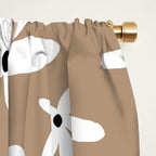 Quirky Florals in Mocha, Black and White Window Curtain Gallery Image 2