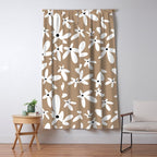 Quirky Florals in Mocha, Black and White Window Curtain Gallery Image 5