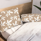 Quirky Florals in Mocha, Black and White Pillow Sham Gallery Image 2