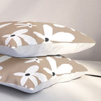 Quirky Florals in Mocha, Black and White Pillow Sham Gallery Image 3