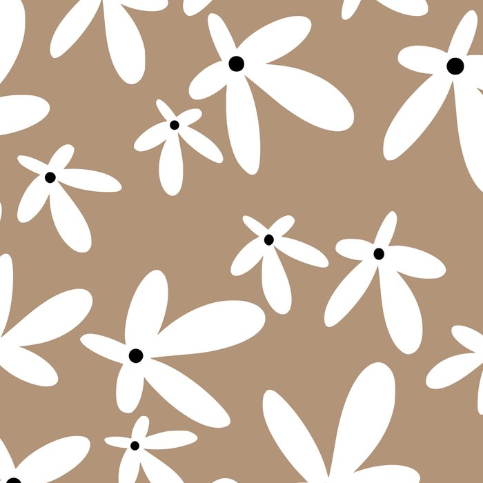 Quirky Florals in Mocha, Black and White Coffee Mug Gallery Image 2