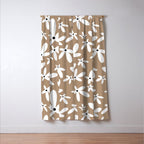 Quirky Florals in Mocha, Black and White Window Curtain Gallery Image 3