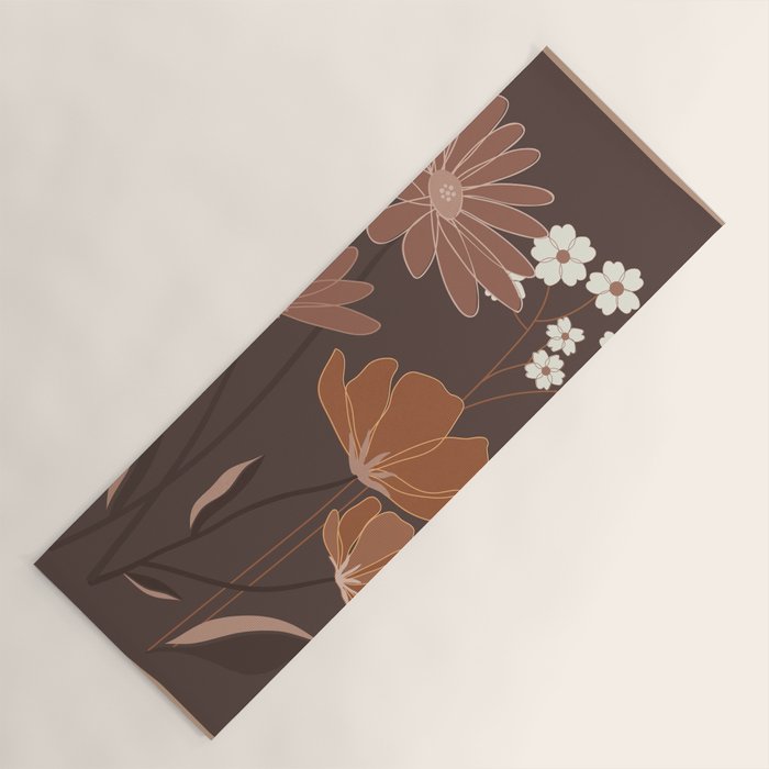 Floral Mocha 1 Yoga Mat Gallery Image 1