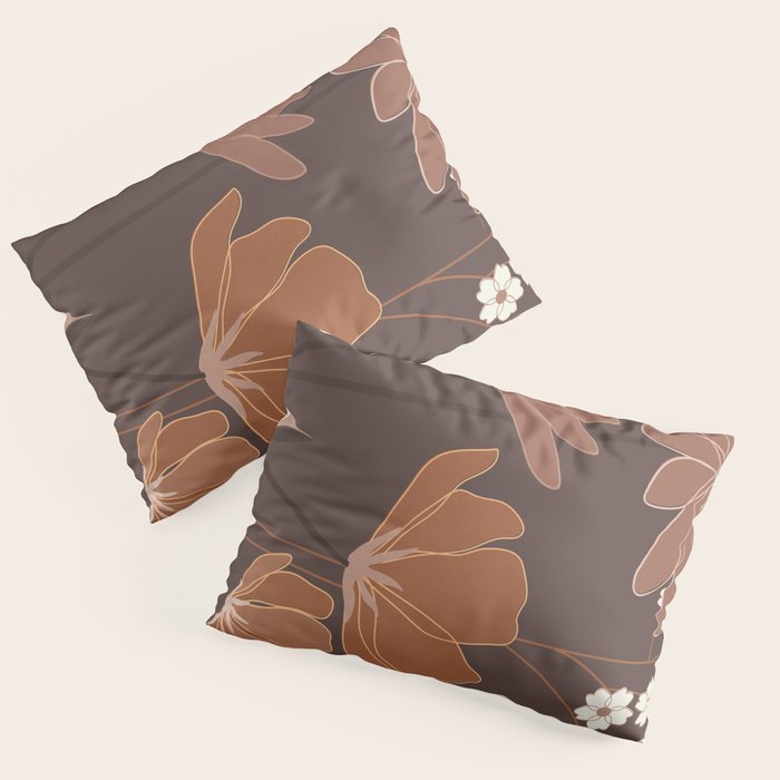 Floral Mocha 1 Pillow Sham Gallery Image 1