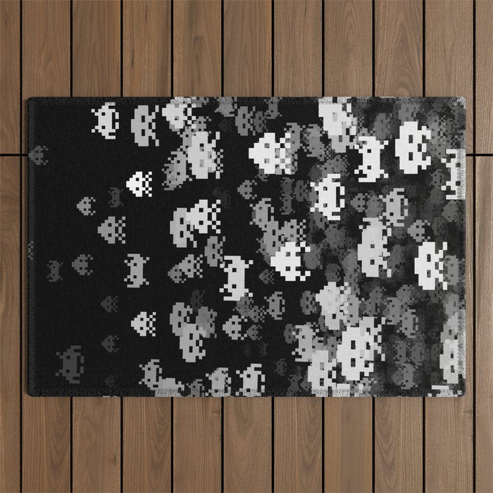 Invaded BLACK Outdoor Rug Gallery Image 1