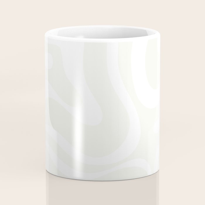 Modern Liquid Swirl Abstract Pattern in Barely There Eggshell on White Coffee Mug Gallery Image 4