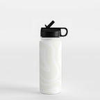 Modern Liquid Swirl Abstract Pattern in Barely There Eggshell on White Water Bottle Gallery Image 1