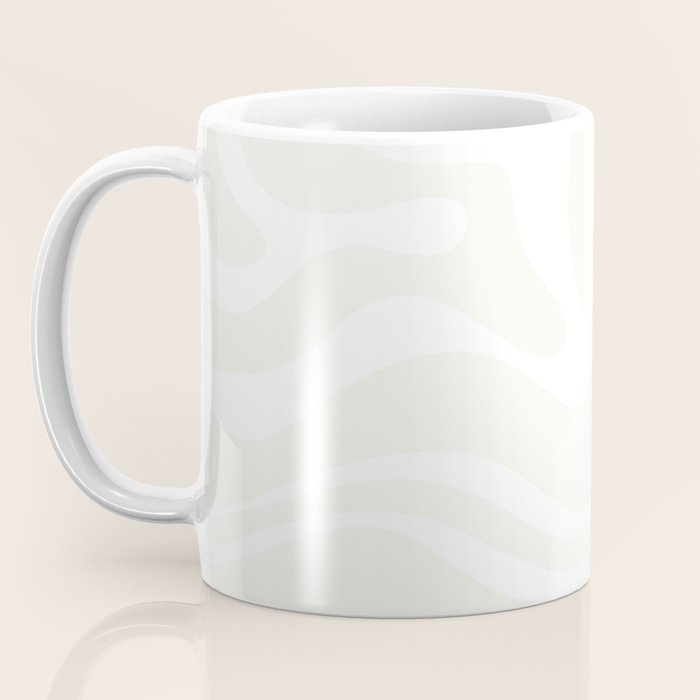 Modern Liquid Swirl Abstract Pattern in Barely There Eggshell on White Coffee Mug Gallery Image 3