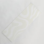 Modern Liquid Swirl Abstract Pattern in Barely There Eggshell on White Yoga Mat Gallery Image 1