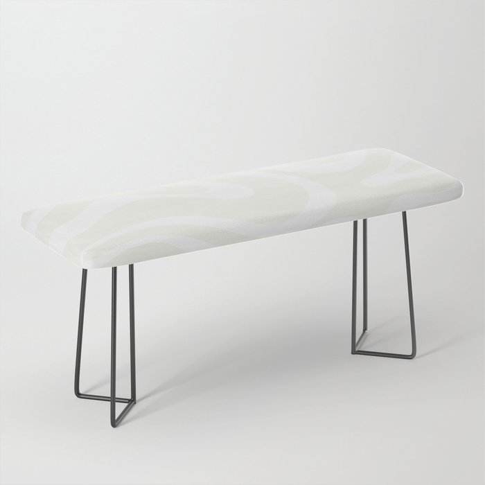 Modern Liquid Swirl Abstract Pattern in Barely There Eggshell on White Bench Gallery Image 1