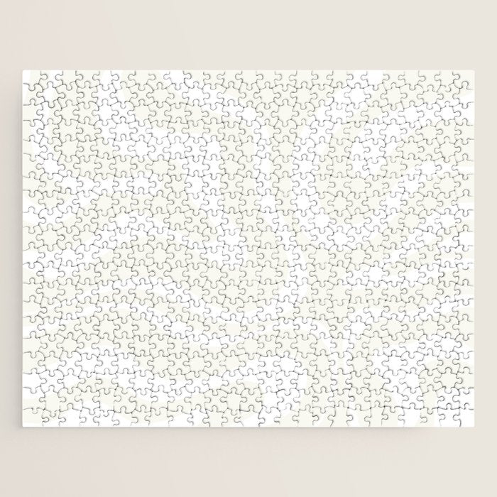 Modern Liquid Swirl Abstract Pattern in Barely There Eggshell on White Jigsaw Puzzle Gallery Image 1