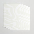 Modern Liquid Swirl Abstract Pattern in Barely There Eggshell on White Wrapping Paper Gallery Image 3