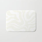 Modern Liquid Swirl Abstract Pattern in Barely There Eggshell on White Bath Mat Gallery Image 1