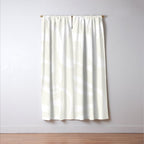 Modern Liquid Swirl Abstract Pattern in Barely There Eggshell on White Window Curtain Gallery Image 3