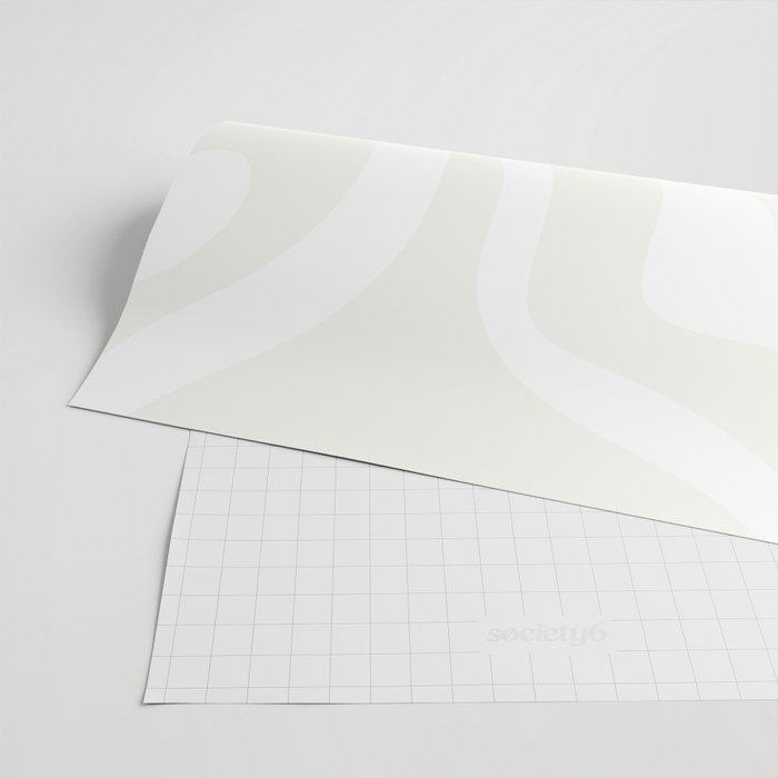 Modern Liquid Swirl Abstract Pattern in Barely There Eggshell on White Wrapping Paper Gallery Image 2