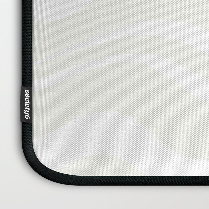 Modern Liquid Swirl Abstract Pattern in Barely There Eggshell on White Laptop Sleeve Gallery Image 3