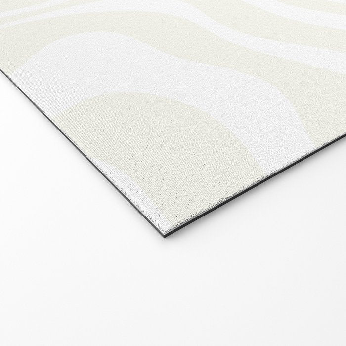 Modern Liquid Swirl Abstract Pattern in Barely There Eggshell on White Welcome Mat Gallery Image 2