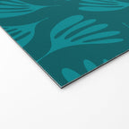 Teal Green Wispy Leaves Contemporary Abstract Botanical Pattern Welcome Mat Gallery Image 2