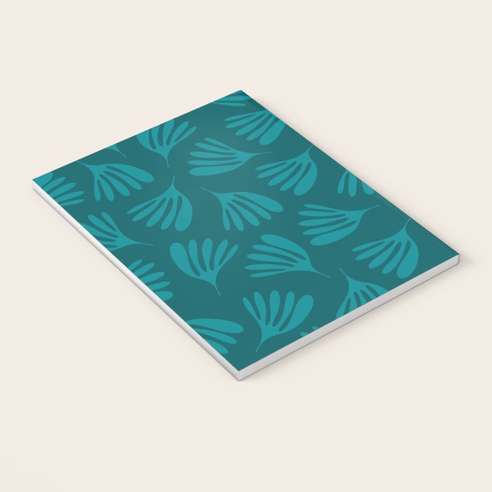 Teal Green Wispy Leaves Contemporary Abstract Botanical Pattern Notebook Gallery Image 3
