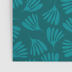 Teal Green Wispy Leaves Contemporary Abstract Botanical Pattern Poster Gallery Image 3