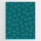 Teal Green Wispy Leaves Contemporary Abstract Botanical Pattern Jigsaw Puzzle Gallery Image 1