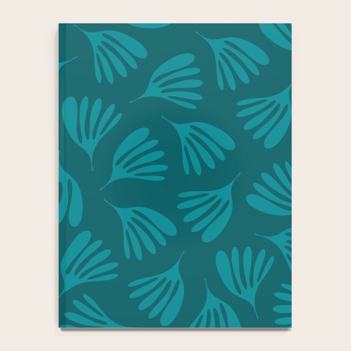 Teal Green Wispy Leaves Contemporary Abstract Botanical Pattern Notebook Gallery Image 4