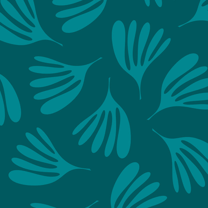 Teal Green Wispy Leaves Contemporary Abstract Botanical Pattern Coffee Mug Gallery Image 2