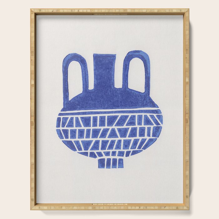 Linocut Vase #6 Serving Tray Gallery Image 1