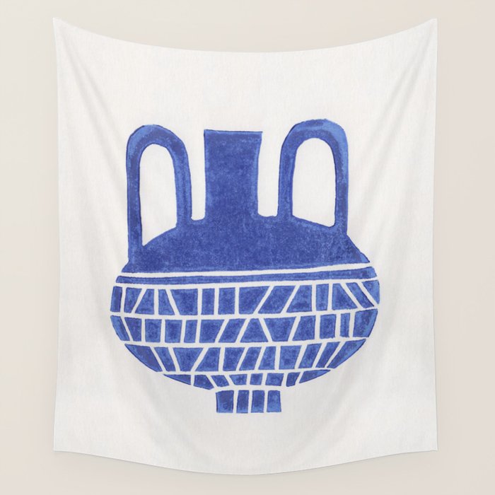 Linocut Vase #6 Wall Tapestry Gallery Image 4