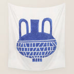 Linocut Vase #6 Wall Tapestry Gallery Image 4