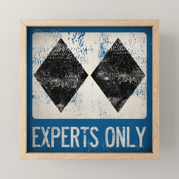 Ski Patrol Experts Only Double Black Diamond 2 Mini Art Print Gallery Image 1
