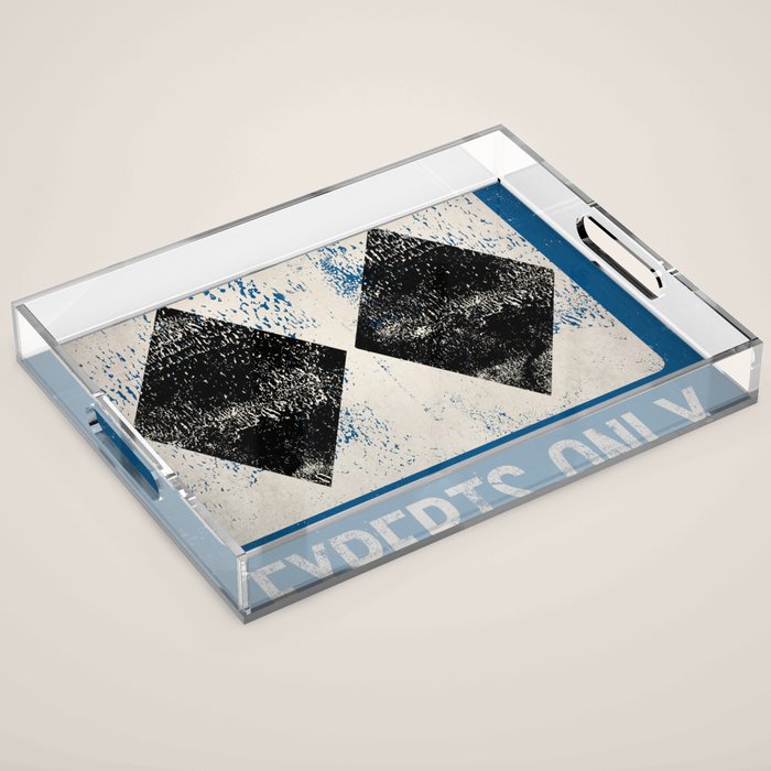 Ski Patrol Experts Only Double Black Diamond 2 Acrylic Tray Gallery Image 1