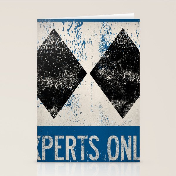 Ski Patrol Experts Only Double Black Diamond 2 Stationery Card Gallery Image 2