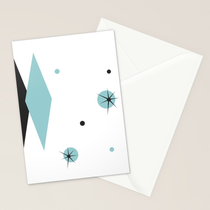 Vintage 1950s Mid Century Modern Design Stationery Card Gallery Image 2