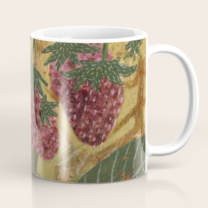 Strawberry Garden in Forest Green Coffee Mug Gallery Image 1