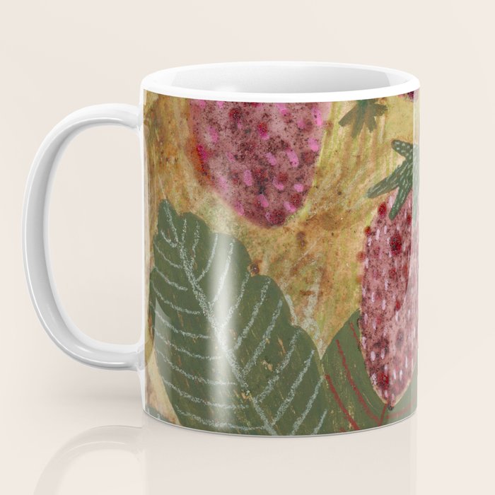 Strawberry Garden in Forest Green Coffee Mug Gallery Image 3