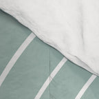 Minimal Line Curvature VII Sage Green Mid Century Modern Arch Abstract Comforter Gallery Image 4
