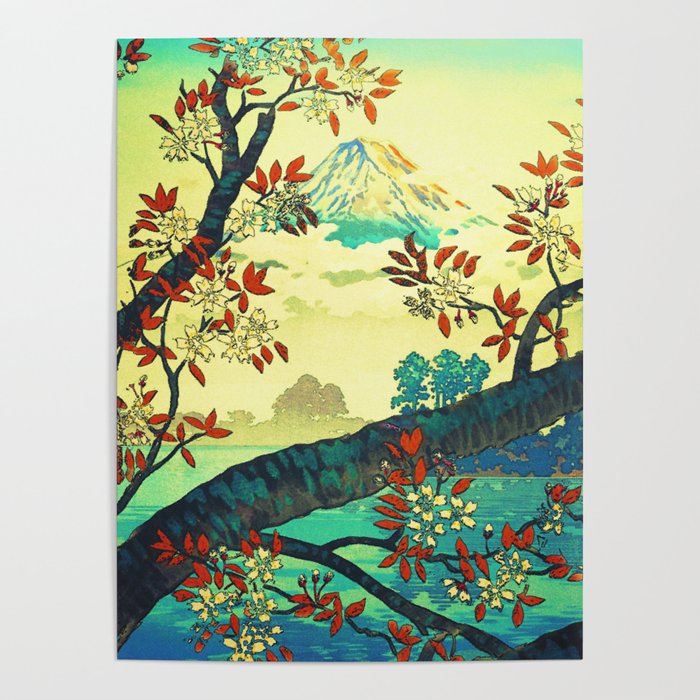 At Suidi - Autumn Mountain & Tree Ukiyoe Nature Landscape Poster Gallery Image 4