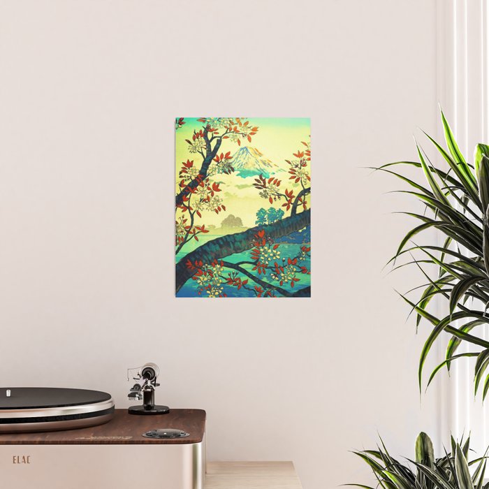 At Suidi - Autumn Mountain & Tree Ukiyoe Nature Landscape Poster Gallery Image 2