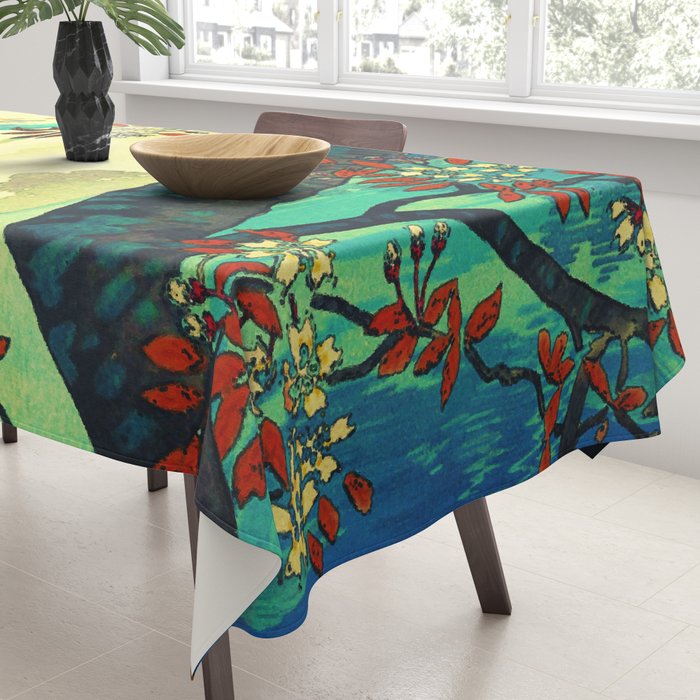 At Suidi - Autumn Mountain & Tree Ukiyoe Nature Landscape Tablecloth Gallery Image 3