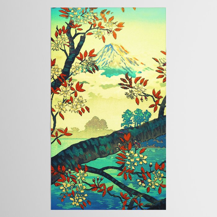 At Suidi - Autumn Mountain & Tree Ukiyoe Nature Landscape Tablecloth Gallery Image 2