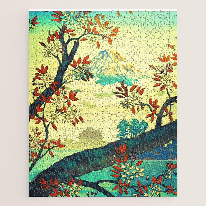 At Suidi - Autumn Mountain & Tree Ukiyoe Nature Landscape Jigsaw Puzzle Gallery Image 1