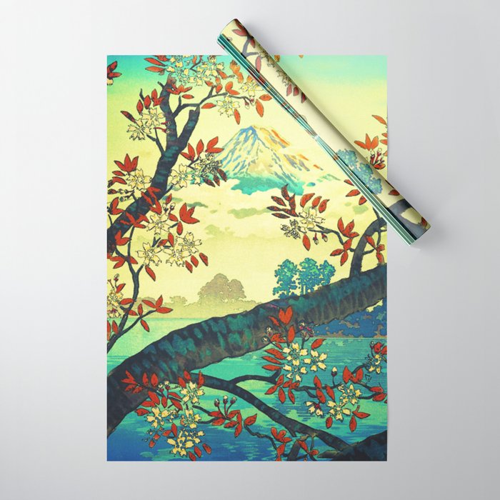 At Suidi - Autumn Mountain & Tree Ukiyoe Nature Landscape Wrapping Paper Gallery Image 1