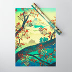 At Suidi - Autumn Mountain & Tree Ukiyoe Nature Landscape Wrapping Paper Gallery Image 1